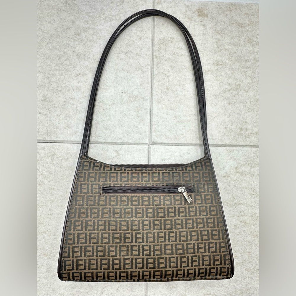 Fellini Shoulder Handbag With Zipper Closure, Front, Inner Pockets Brown